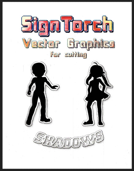 Sign Torch Shadow Series for Cutting Designs